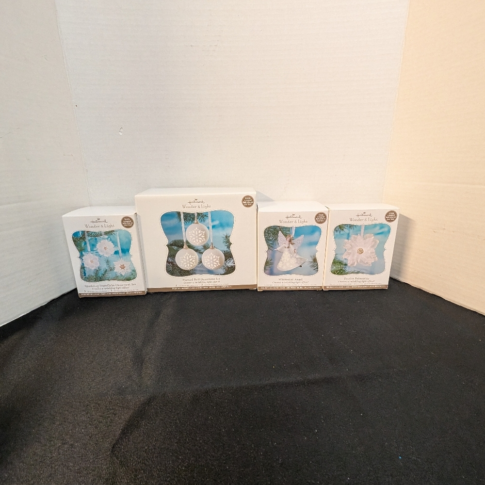 Hallmark 2011 Wonder & Light Ball Ornament Sets Angel Snowflakes Poinsettia Lot